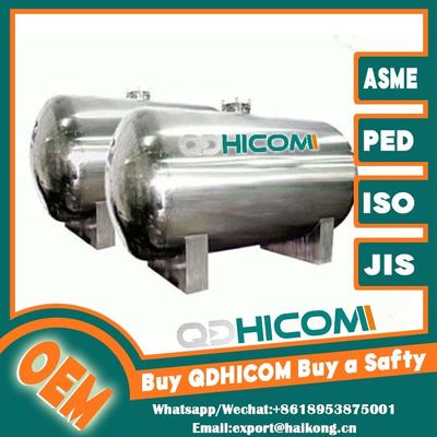 High Efficiency Air Flow Horizontal Receiver Tank Polished Stainless Steel For Medical Facilities