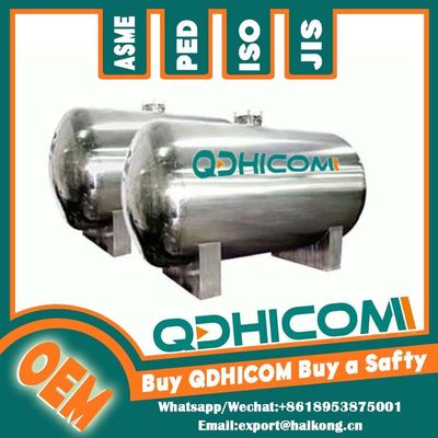 Efficient Pressure Buffer Horizontal Compressed Air Tank Mirror Polished Stainless Steel