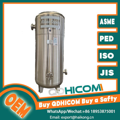 Leak Proof Vertical Air Receiver Tank SS Material For Hospital Equipment