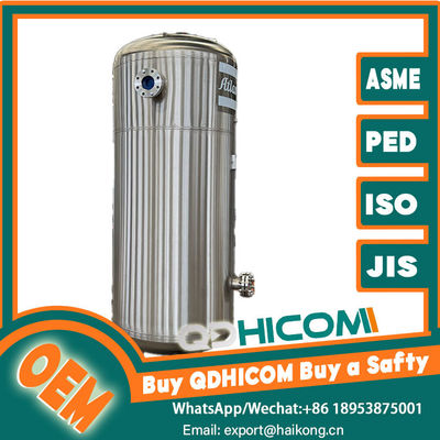 Vertical SS Compressed Air Receiver Tanks Anti Contamination For Water Treatment Plants